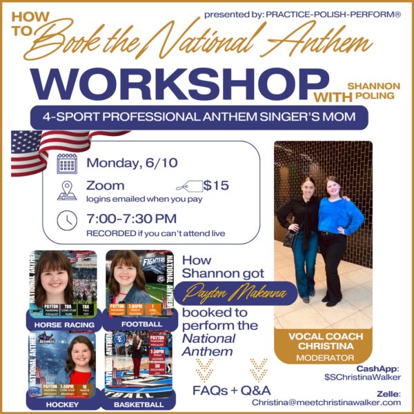 How to Book the National Anthem Workshop - $15