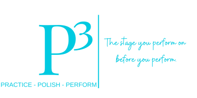 P3 horizontal logo Practice. Polish. Perform. The stage you perform on before you perform.